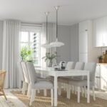 Nordic Gather 8 – Table and 8 chairs, white white/Orrsta light grey, 180/240 cm