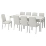 Nordic Gather 8 – Table and 8 chairs, white white/Orrsta light grey, 180/240 cm