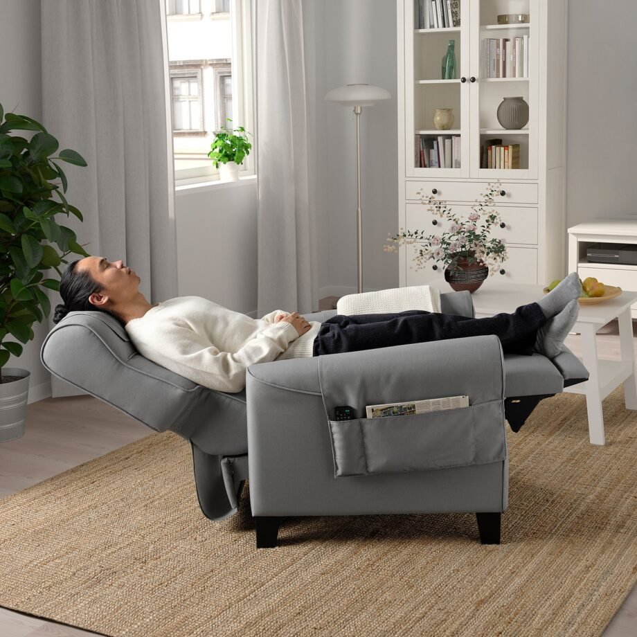 ReclineEase 1 – Recliner, Remmarn light grey